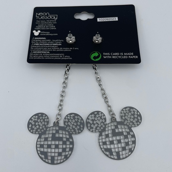 Disco Mickey Dangle Post Earrings NWT - Picture 2 of 2